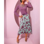 Plisseerock, mint-violett-bedruckt