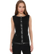 Boatneck Vest With Faux Leather