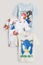 C&A Мультипакетная рубашка Sonic с коротким рукавом 3 серии 2250378 синего / бежевого цвета