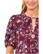 Front Keyhole Short Puff Sleeve Top