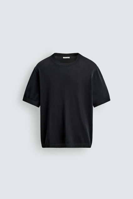 Zara ФУТБОЛКА ИЗ ЛЕГКОГО ХЛОПКОВОГО ТРИКОТАЖА 502267328-800-2