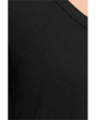 3/4 Sleeve V-Neck Tee with Curved Hem