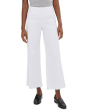 Meg High-Rise Fab Ab Wide Leg Raw Hem in Optic White