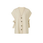 Oversized-Strickweste m. Bindeb_ndern, elfenbein