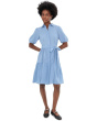 Puff Sleeve Self Tie Tencel Ruffled Aline
