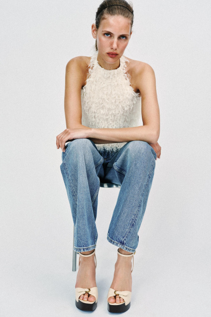 Zara САНДАЛИИ НА ПЛАТФОРМЕ С ПРЯЖКОЙ 511173432-002-35