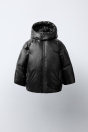 Zara Пуховик 50% ПЕРЬЯ 50% ПУХ черный