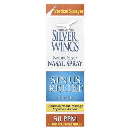 Natural Path Silver Wings, Натуральный серебряный спрей для носа, средство для облегчения пазух носа, 50 част. / Млн, 30 мл (1 жидк. унц.)