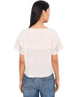 Short Sleeve Dolman Boat Neck Knit Top With Lace