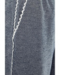 Linen Denim Elastic Waist Scallop Trim Pants