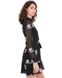 Long Sleeve Self Tie Waist Mini Shirt Dress