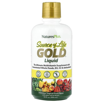 NaturesPlus, Source of Life Gold®, жидкое средство с тропическими фруктами, 900 мл (30 жидк. унций)
