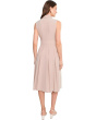 Sleeveless Collar Neck Pleated Commuter Midi