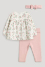 C&A Детский наряд с цветочками - 3 штуки 2255581 белый / розовый