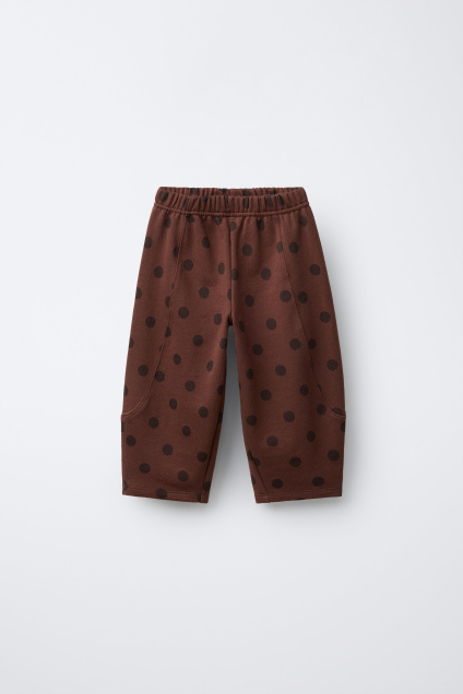 Zara ТРИКОТАЖНЫЕ БРЮКИ В ГОРОШЕК 505745724-700-18