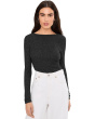 Bria Long Sleeve Open Back Snit Rib Sparkle