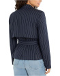 Cropped Pinstripe Trench Jacket With Belt