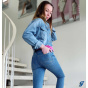Wrangler Фирменная джинсовая куртка синего цвета-б/у