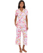 Petite Short Sleeve Notch Top & Capri Pajama Set