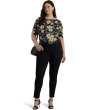 Plus Size Floral Stretch Cotton Boatneck Tee