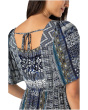 Elbow Sleeve Square Neck Woven Maxi Dress With Pockets