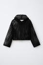 Zara Черный свитер В сеточку С капюшоном