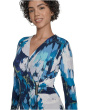 Long Sleeve Floral Jersey Sheath