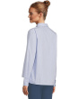 Long Sleeve Button Front Stripe Shirt With Front Seam Detail