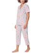 Short Sleeve Cropped Cotton Knit Pajama Set