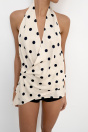 Zara АТЛАСНЫЙ ТОП В ГОРОШЕК НА БРЕТЕЛЬКЕ 528356246-064-1