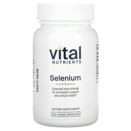 Vital Nutrients, Селен, 90 веганских капсул (200 мкг в каждой капсуле)