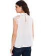 Mock Neck Blouse with Lace Cap