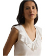 Petite Ruffle-Trim Slub Jersey Sleeveless Top