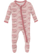 Print Muffin Ruffle Footie with 2 Way Zipper (Infant)