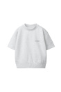 Zara ТОЛСТОВКА С КОРОТКИМИ РУКАВАМИ И РЕЛЬЕФНЫМИ НАДПИСЯМИ, серая мелированная