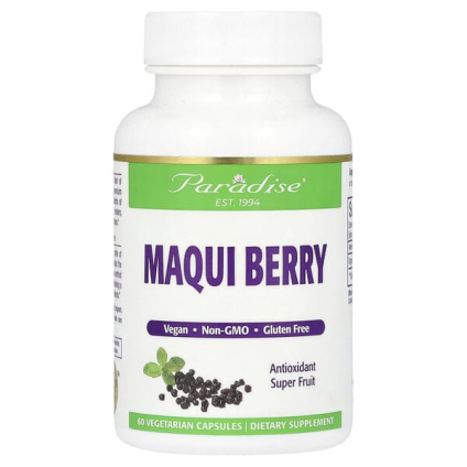 Paradise Herbs, Maqui Berry, 60 вегетарианских капсул (400 мг на капсулу)