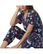 Short Sleeve Cropped Cotton Knit Pajama Set