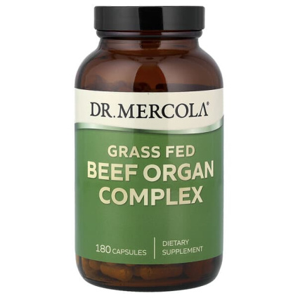 Dr. Mercola, Комплекс говяжьих органов травяного откорма, 180 капсул
