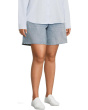 Plus Size Hailey High Rise Long Bermuda-Basic Raw Hem