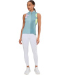 Sleeveless Mock Neck Zipper Front Color Block