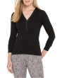 Petite Trimmed Perfect Knit Rib V-neck Top