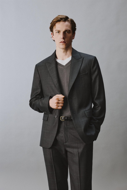Zara ПИДЖАК В КЛЕТКУ ИЗ 100% ШЕРСТИ 520730288-816-46