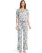 Elbow Sleeve Notch Collar Girlfriend PJ Set
