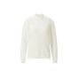 Feinstrickpullover m. Stehkragen und Netzmuster, ecru