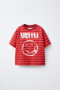 Zara Футболка В полоску С ПРИНТОМ NIRVANA ® красного цвета