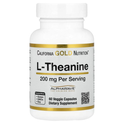 California Gold Nutrition, L-теанин, с AlphaWave®, 200 мг, 60 растительных капсул