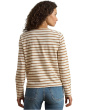 Petite Striped Jersey Snap-Trim Boatneck Top