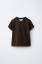 Zara Коричневая ХЛОПКОВАЯ ФУТБОЛКА В ДЕРЕВЕНСКОМ СТИЛЕ