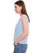 Rib Stripe Short Sleeve Scoop Neck