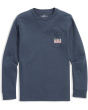 Ghost Pups Logo Box Long Sleeve Pocket Tee (Little Kid/Big Kid)
